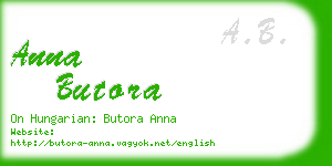 anna butora business card